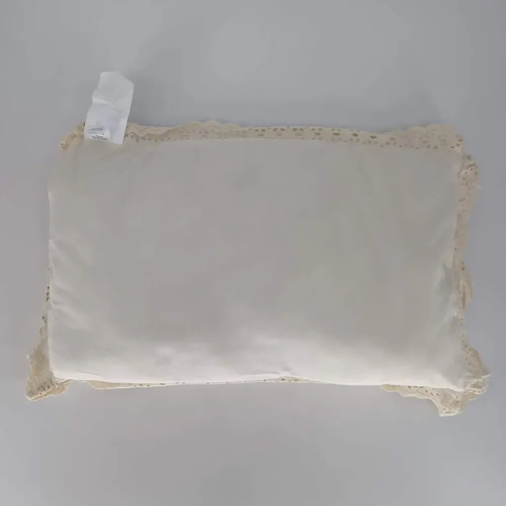 Draper James by Reese Witherspoon Cream Decorative Pillow Lace Trim 14